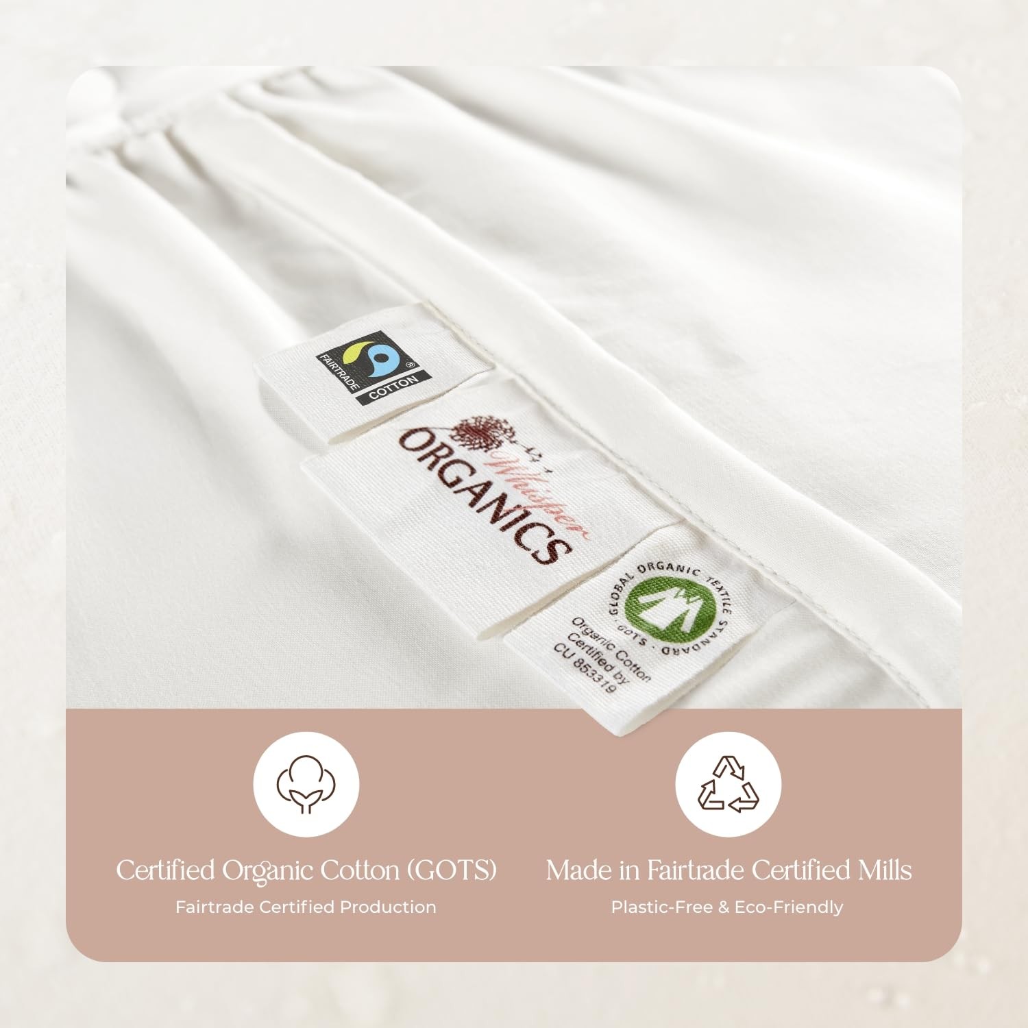 100% Cotton Organic Mattress Pad – Breathable & Cooling King, White