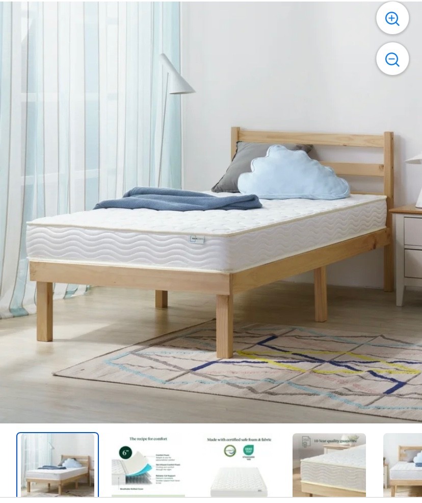 Mainstays 6″ Innerspring Tight Top Mattress with Gel Foam, Twin