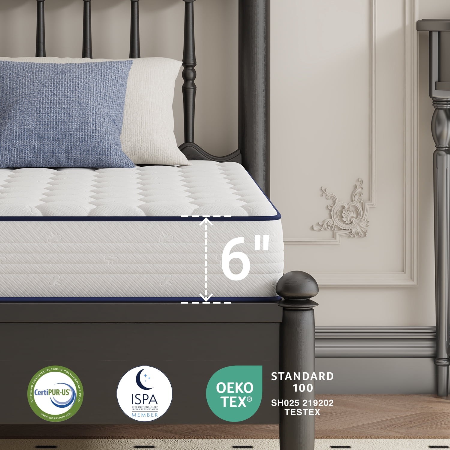 Pearl 6″ Twin Size Medium Adult Supportive Innerspring Mattress
