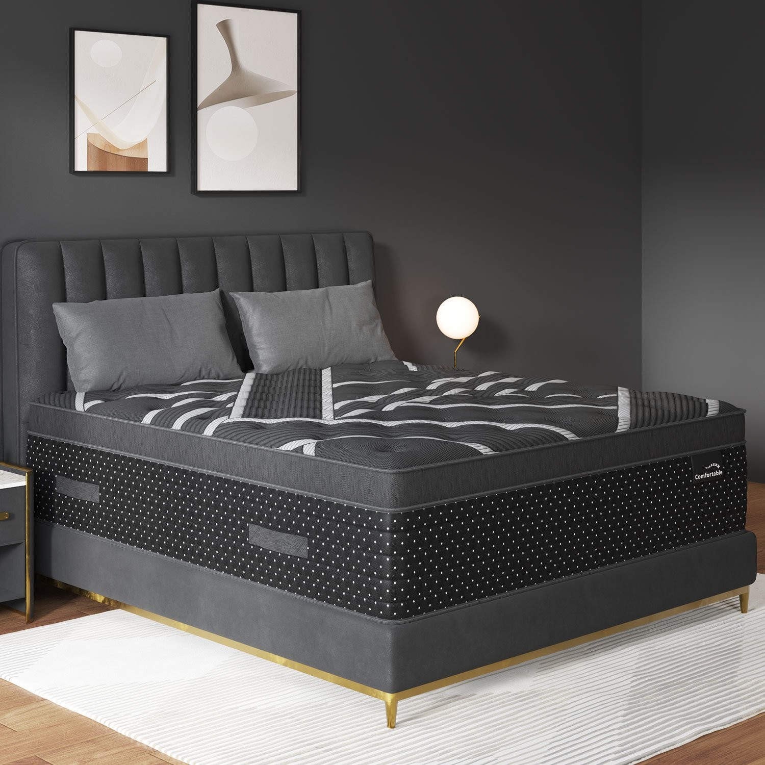 14″Twin Full Queen King Size Gel Memory Foam Hybrid Spring Mattress In A Box