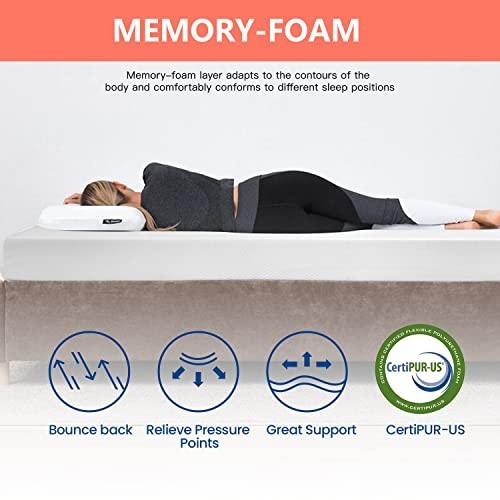 5″ Gel Memory Foam Mattress – Medium Firm, Pressure Relief, Cooling, Washable Co