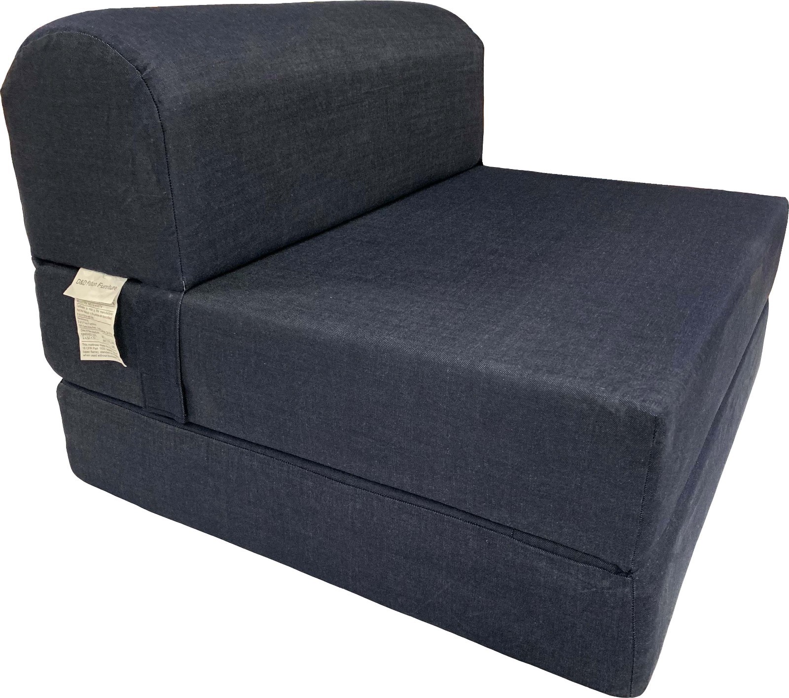 Twin 6x32x70 Flip Chair Folding Foam Beds, Foldable Sofa bed, Denim