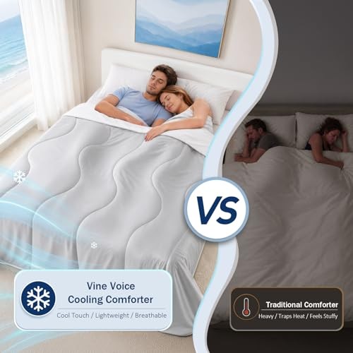 Medium Gray Comforter – 90″x90″ – Full/Queen – Soft Cooling