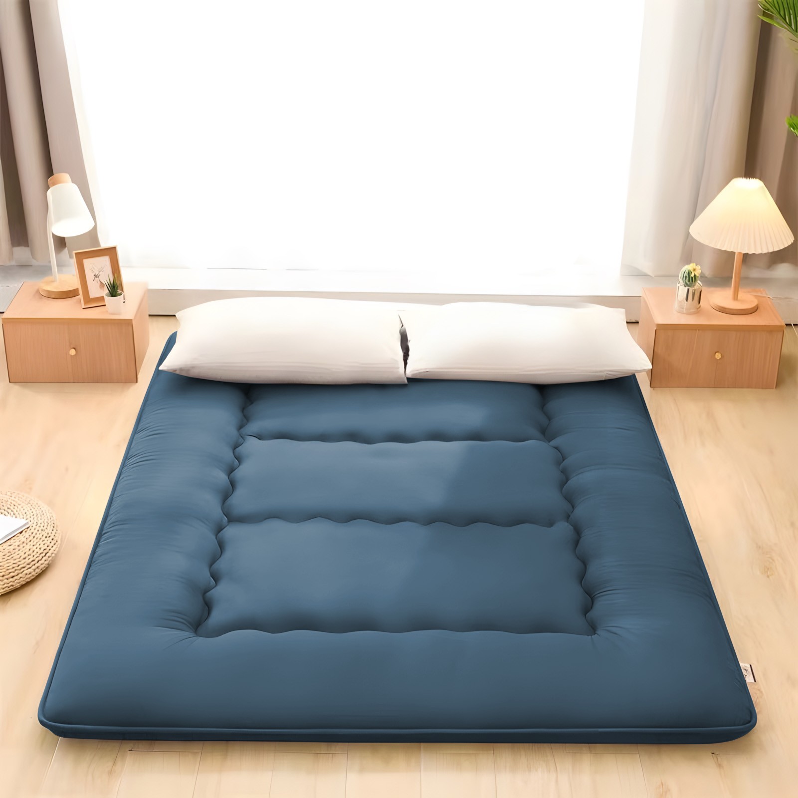 4″ Thick Japanese Floor Futon Mattress Roll Up Tatami Mat Dormitory Sleeping Pad