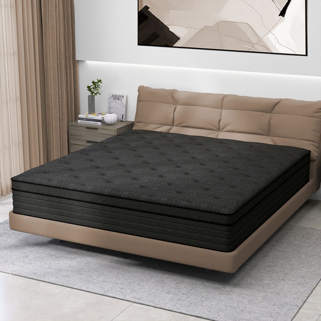 12″/14″ Twin Full Queen King Size Mattress Hybrid Innerspring Memory Foam Black