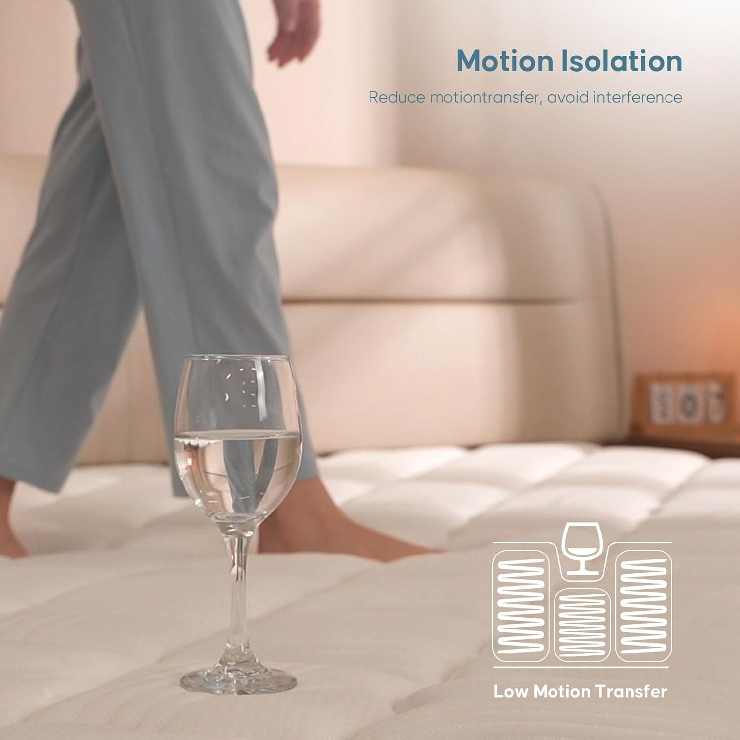 12-Inch Queen Mattress, Medium Firm Memory Foam with Pocket Springs, Fiberglass