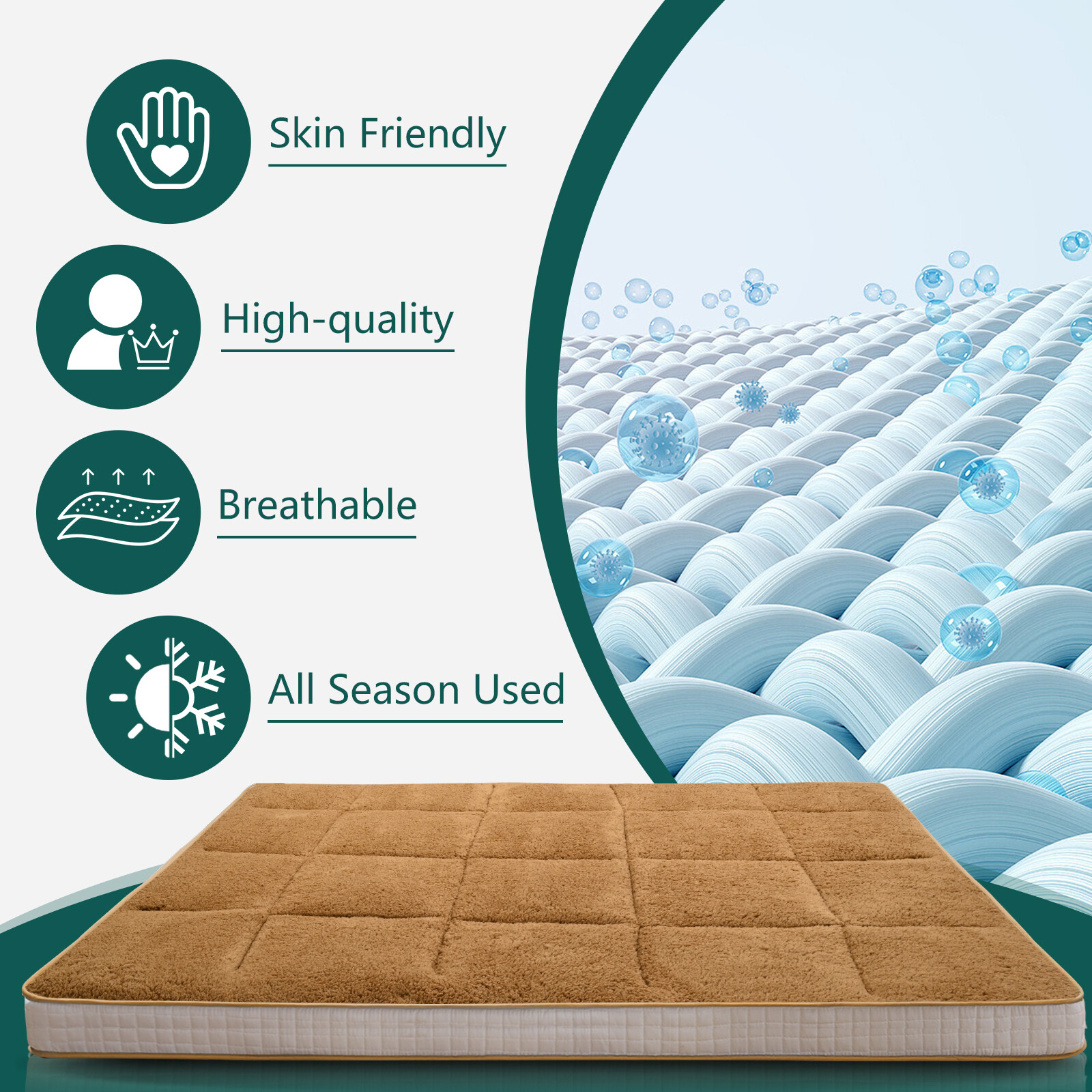 NAIZEA Japanese Floor Mattress Futon Mattress Dual Use Design Mattress 4 Colors