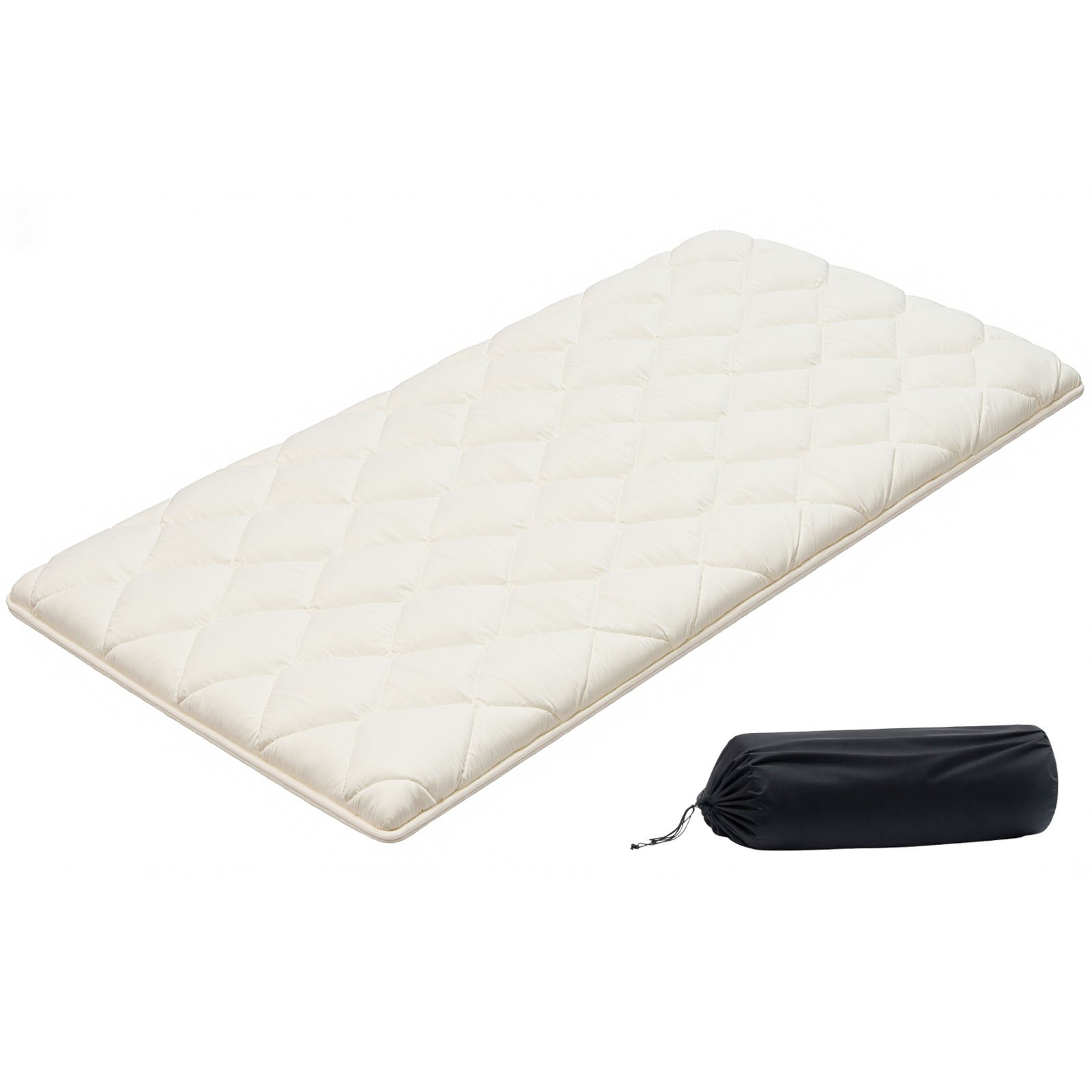 VEVOR Japanese Tatami Mat Twin Foldable Futon Mattress with Storage Bag White