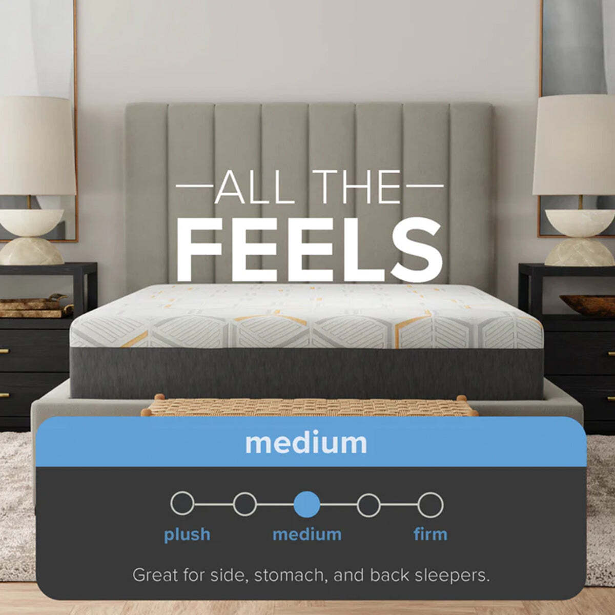 Bedplanet 12″ Copper Gel Infused Medium Firm Memory Foam Mattress