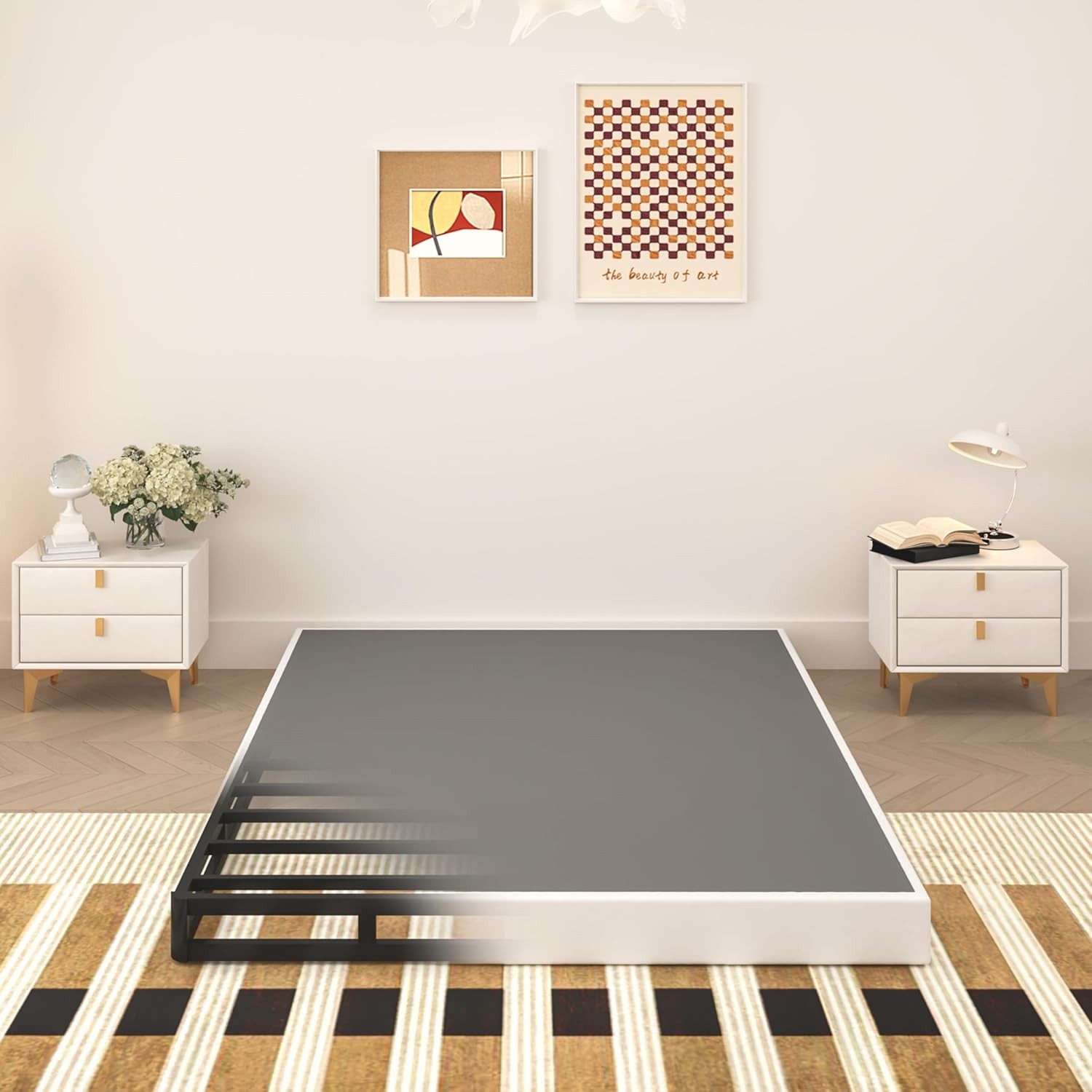 Metal Box Spring, Heavy Duty 3000 lbs Mattress Foundation