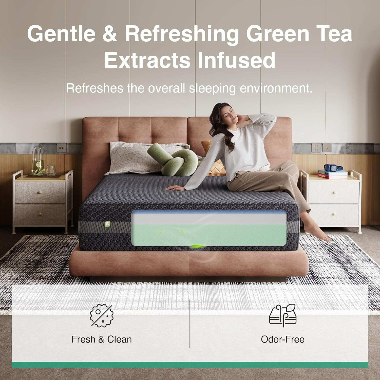 Queen Mattress 12 Inch, Queen Gel Memory Foam Mattress for Spinal Alignment, Res