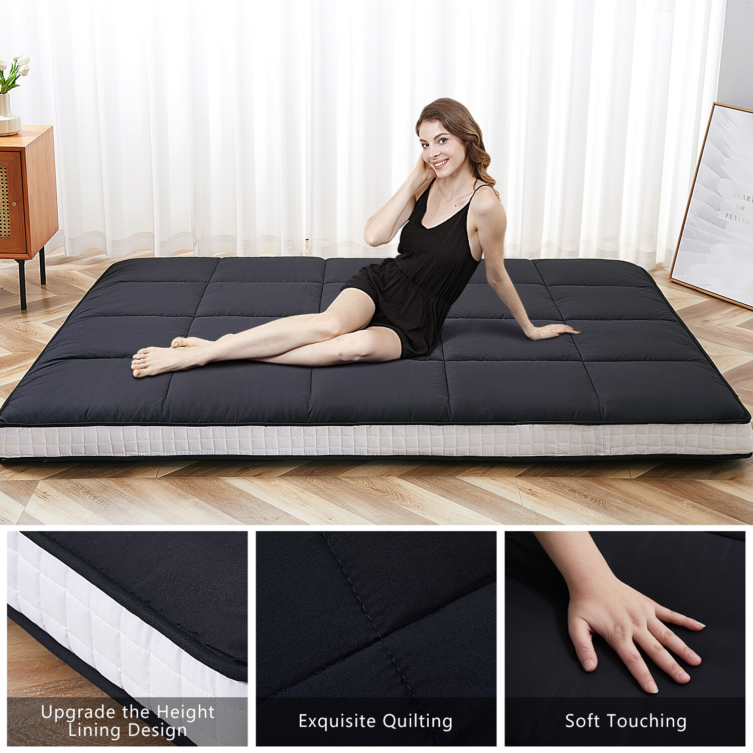 SLSY Japanese Futon Mattress Foldable Roll Up Mat Boys Girls Dormitory Pad Kids