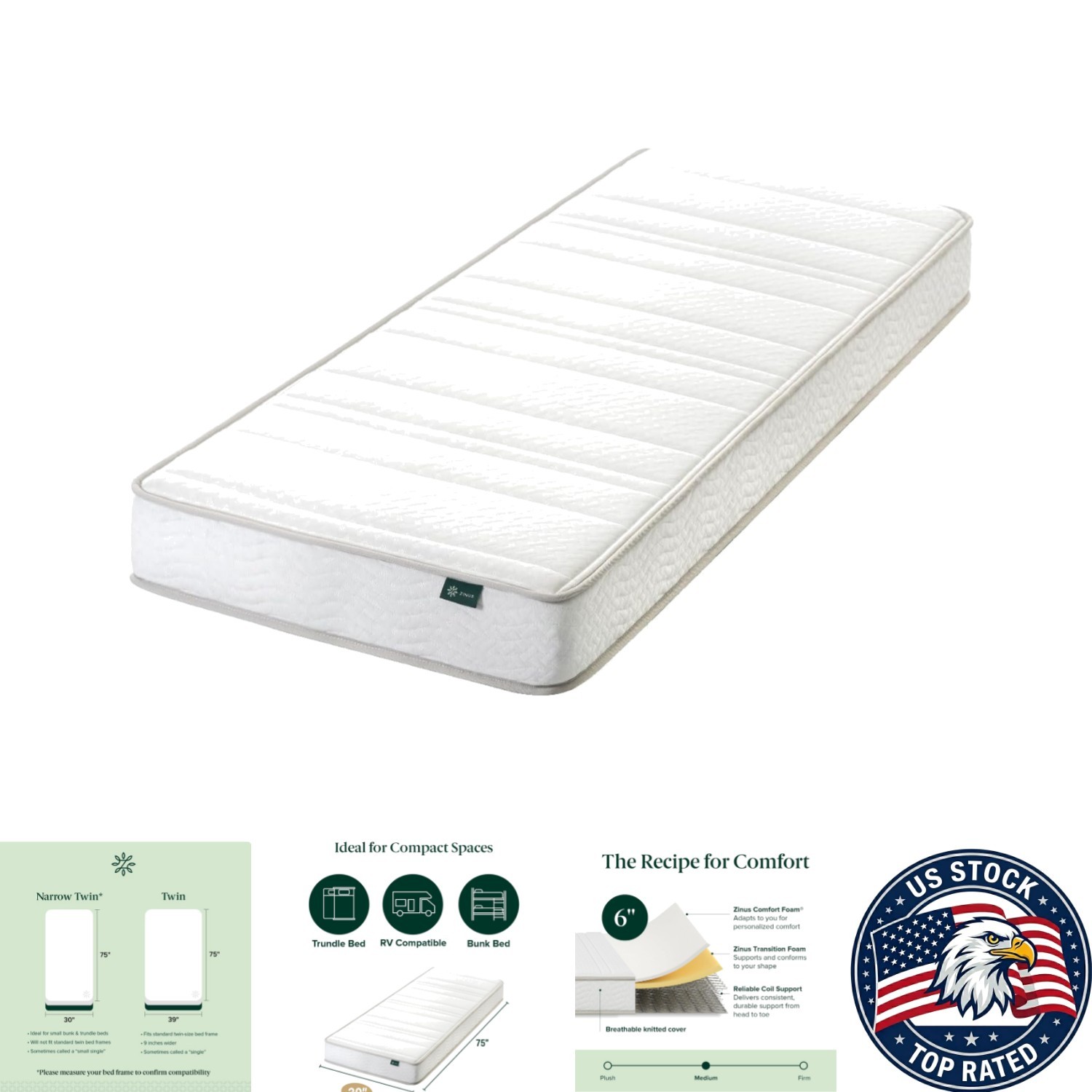 Durable 6-Inch Foam & Spring Hybrid Mattress – Perfect for Limited Spaces