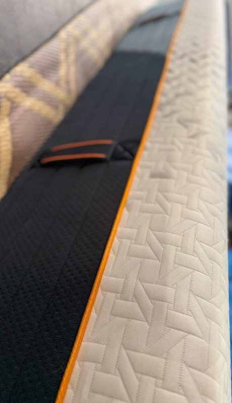 Nectar Ultra Hybrid Mattress Geometric Pattern White Gray Orange