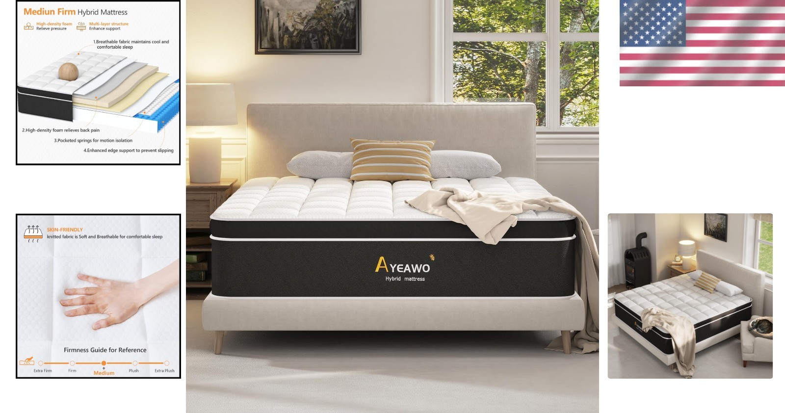 Queen Mattress with Gel Memory Foam and Pocketed Springs