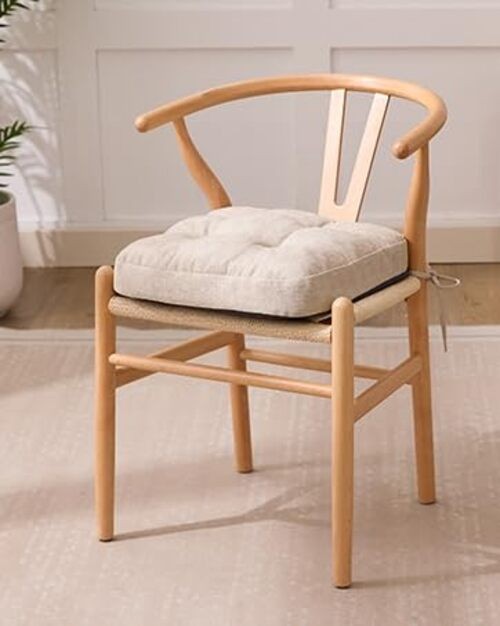 Chair Cushions, Memory Foam Dining Chair Cushions, Tufted Pack of 4 Beige