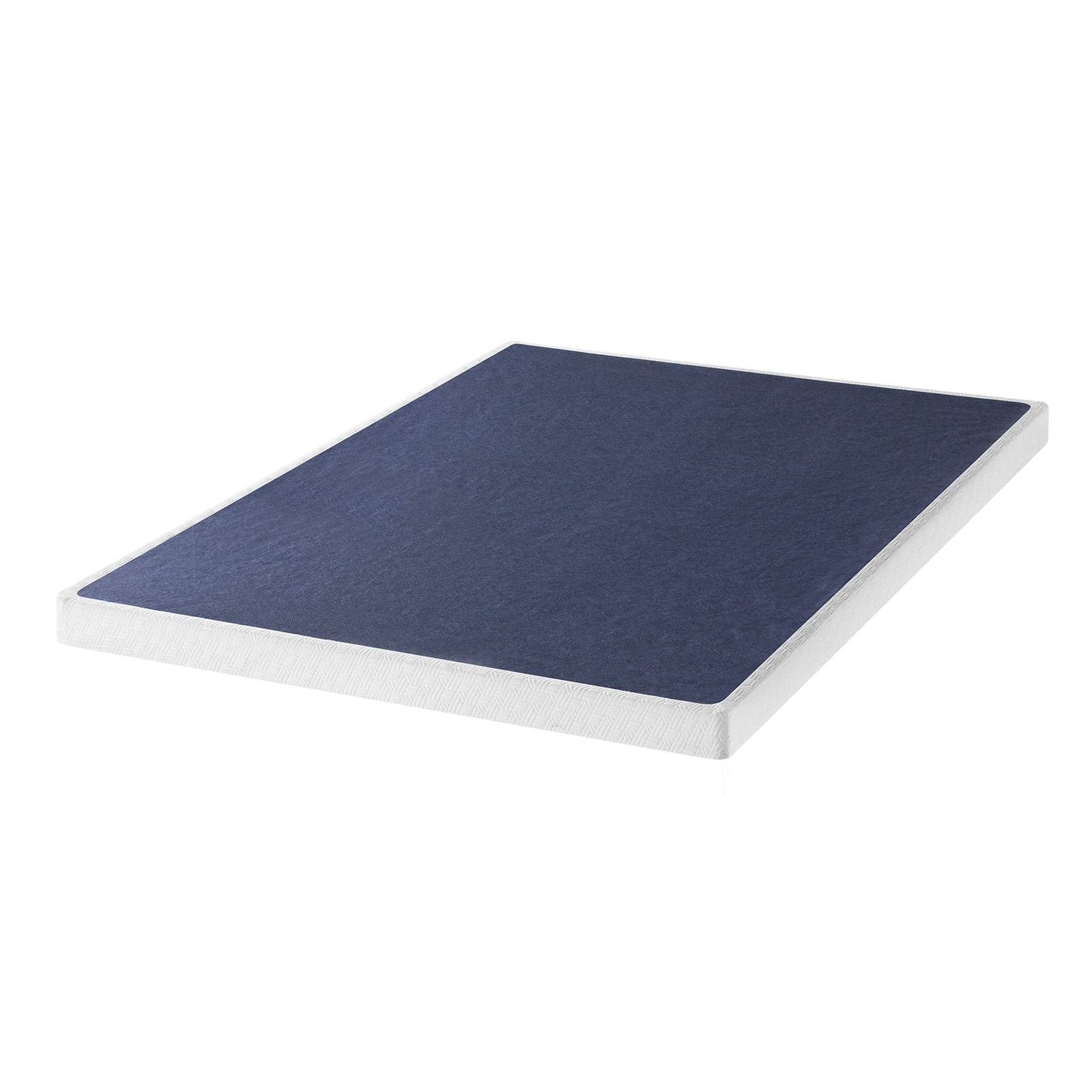 4 Inch Metal Spring with Wood Slats, Full, Blue