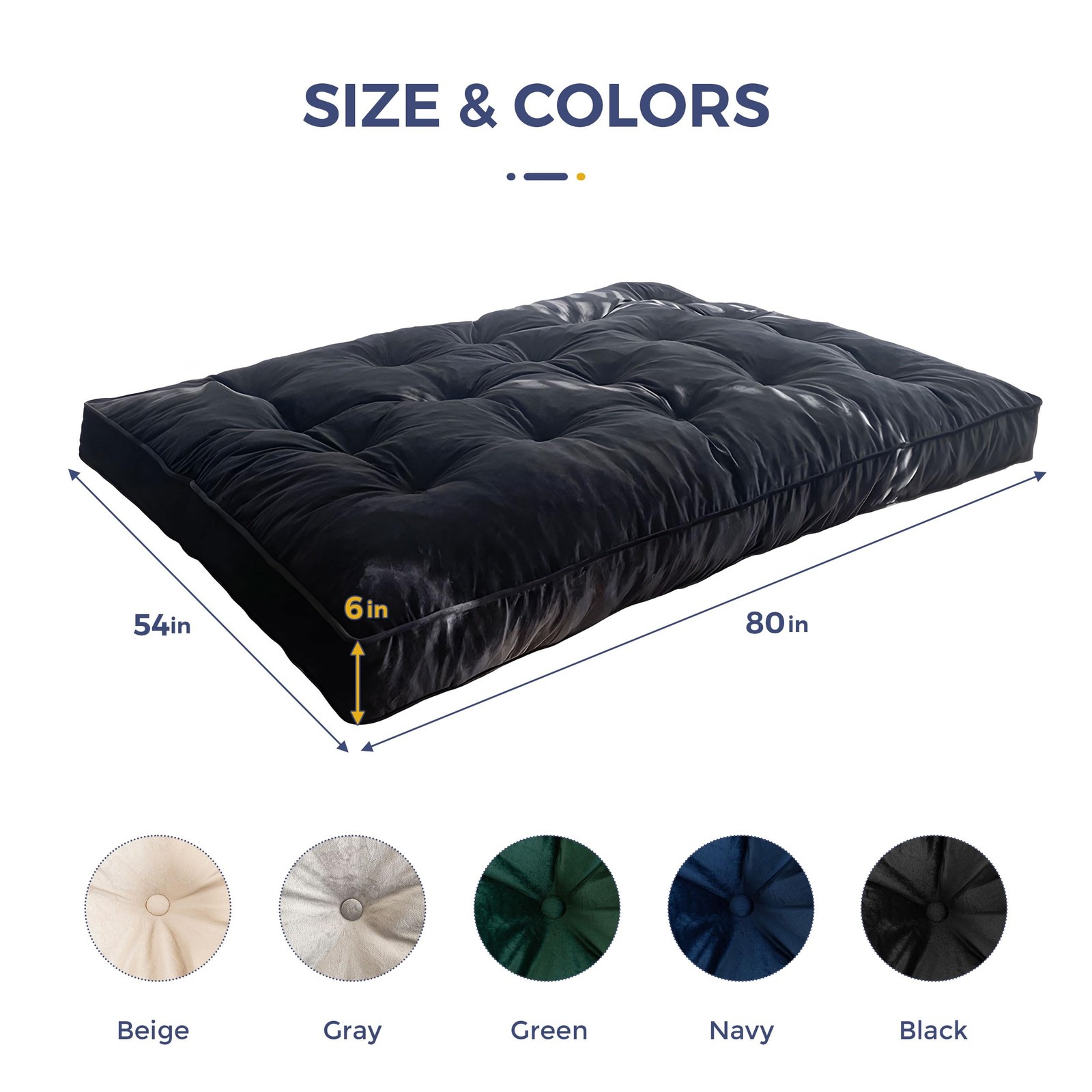 MAXYOYO 6″ Futon Mattress Full Size, Velvet Thick Futons Sofa Couch, Versatile