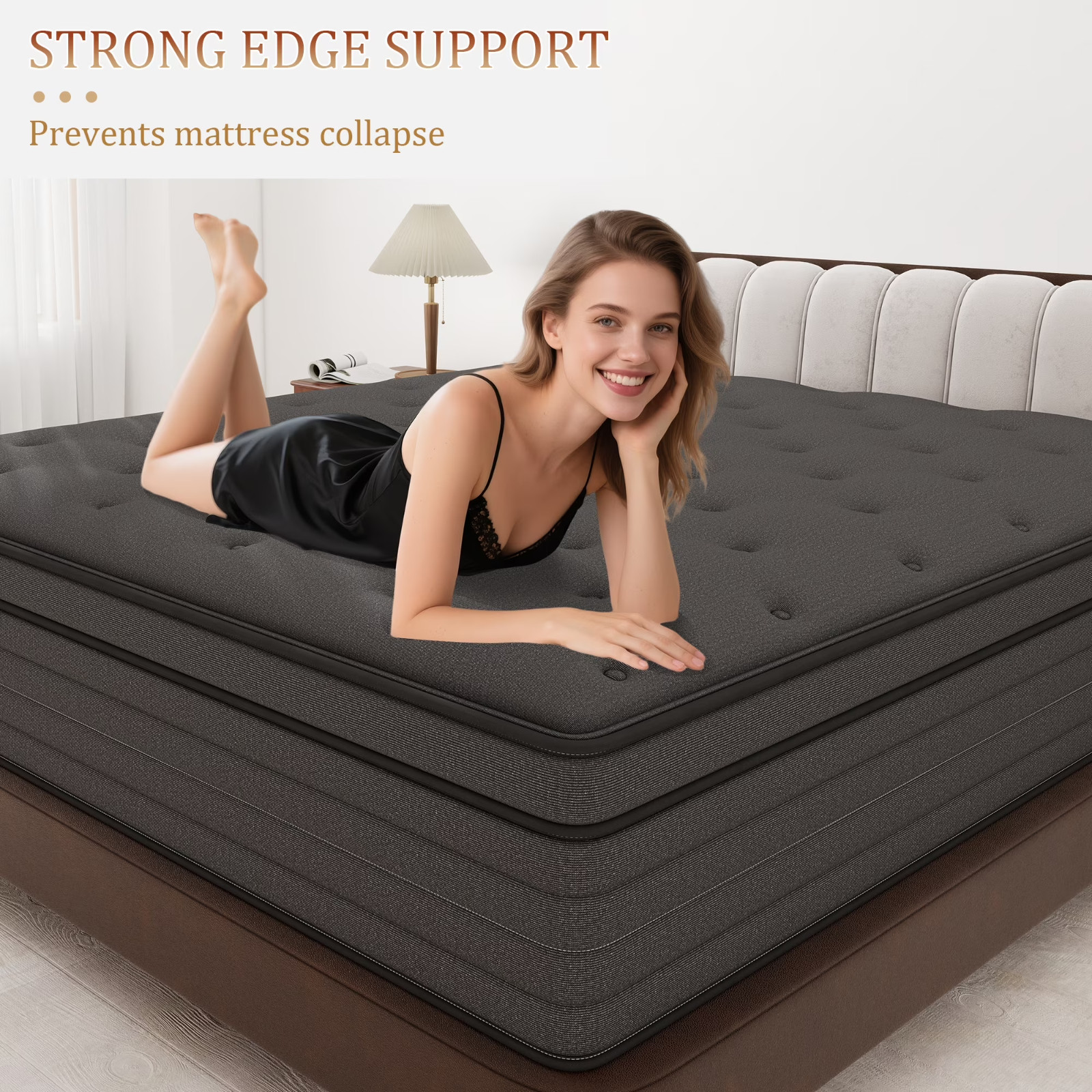 14″ Colchones KING Size De Espuma 14 Pulgadas Memory Foam Bed Hybrid Mattress