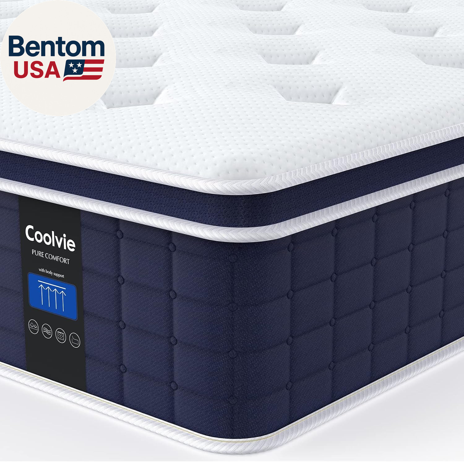 12 Inch Twin Size Mattress, Hybrid Twin Mattress in a Box, 3 Layer Premium Foam