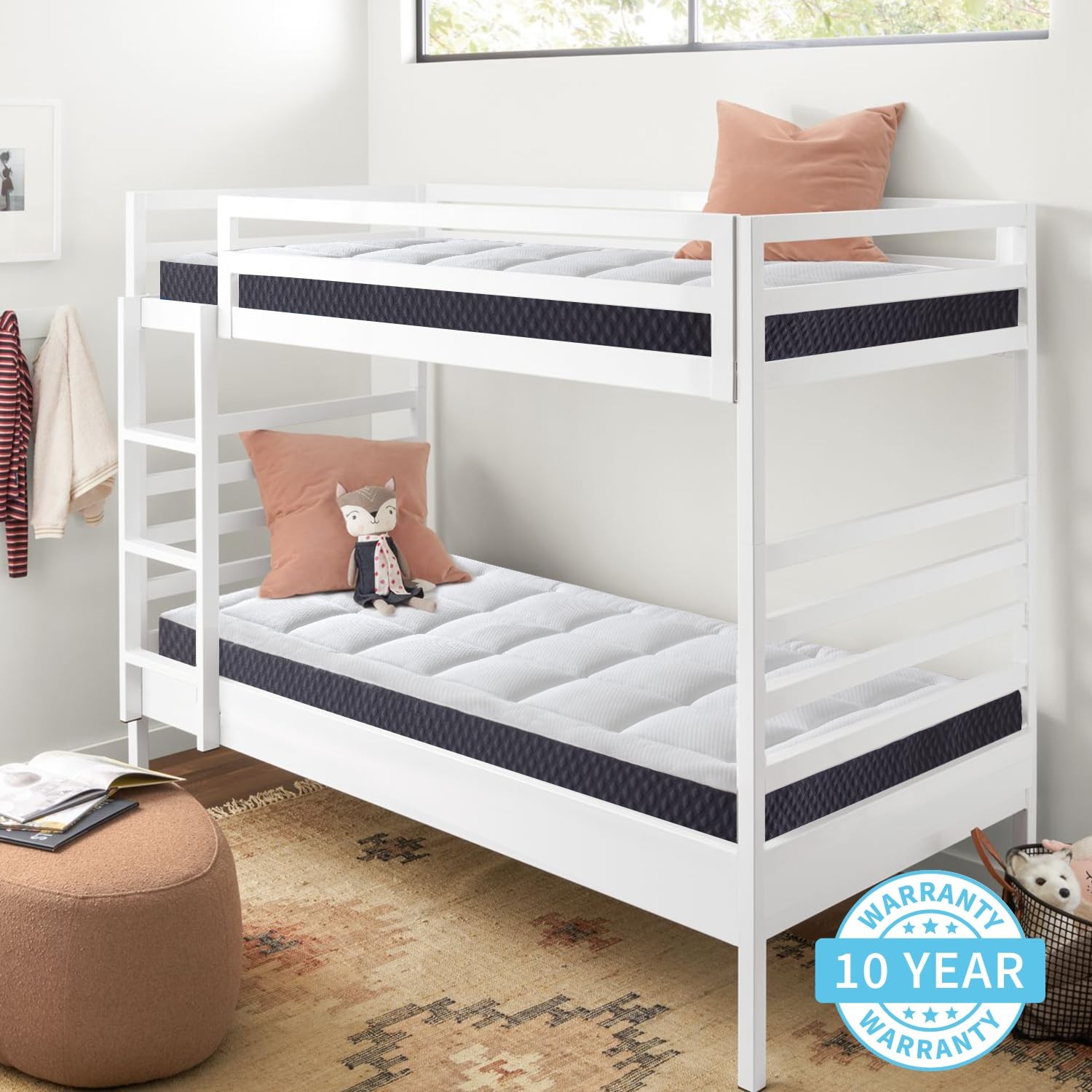 6 Inch Twin Mattress for Kids Adults Single Bed, Breathable Gel-Memory Foam Plus