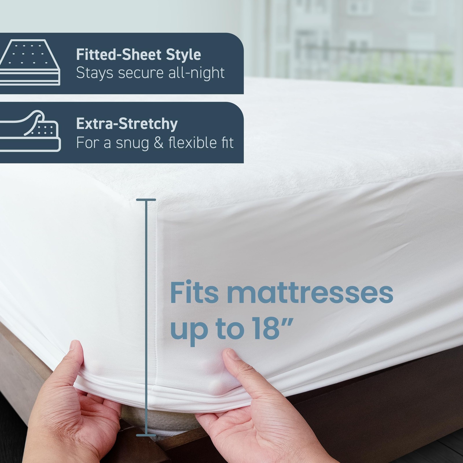 SafeRest Waterproof Twin XL Size Mattress Protector – XL, Pure White