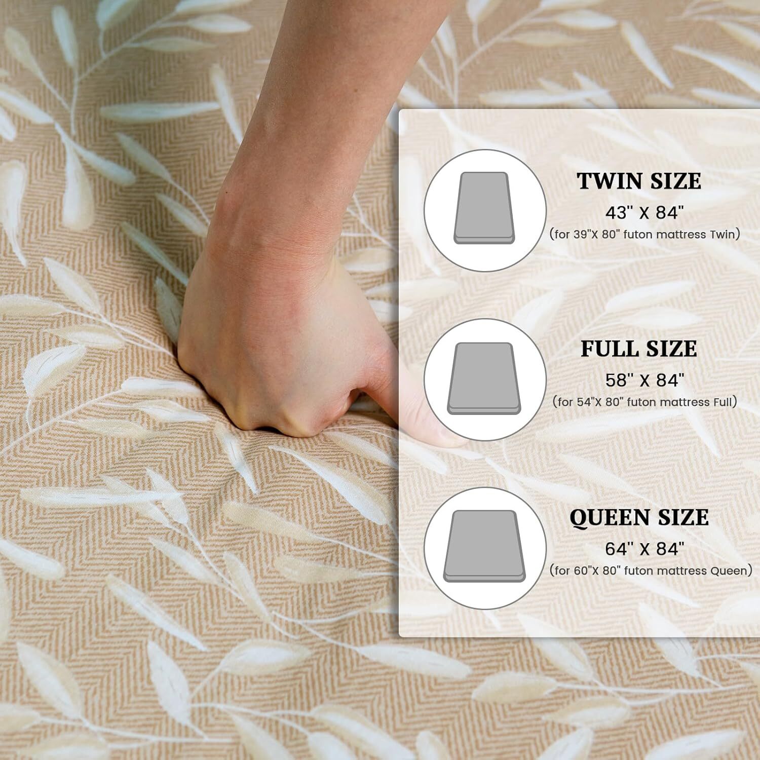 Futon Mattress Cover Queen Size for Traditional Japanese Floor Futon Mattress