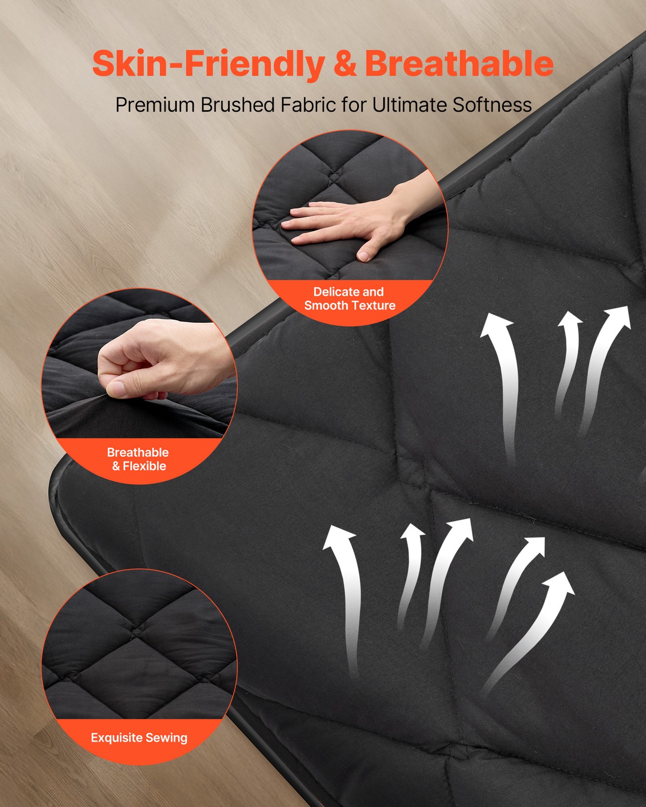 VEVOR Japanese Tatami Mattress Twin Foldable Futon Mat with Storage Bag Black