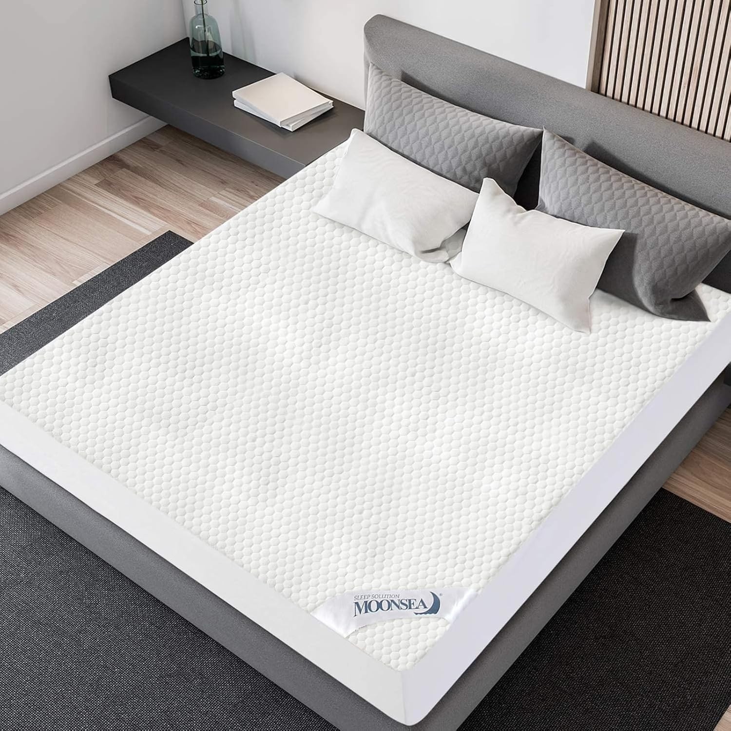 Colchon Espuma de Memoria Capa de Gel en Caja Queen Acolchado Mattress Protector