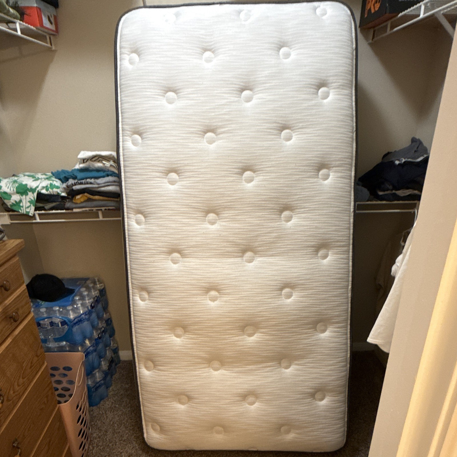 Beautyrest Twin Innerspring Pillow Top Mattress, Medium Firm, White/Gray