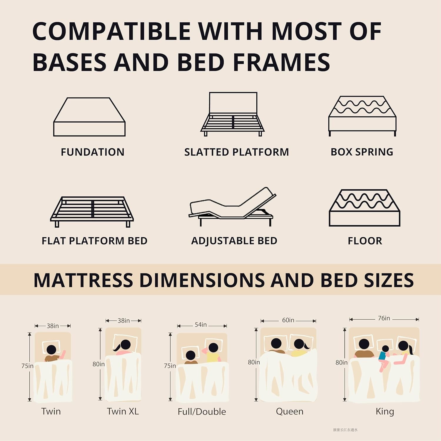 Memory Foam Mattress for Back Pain, Cooling Copper Gel Bed in a