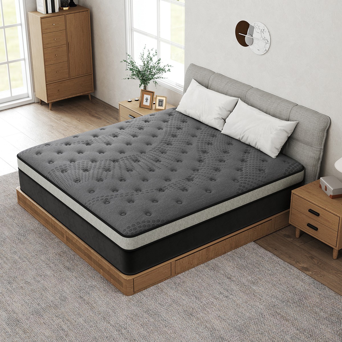 12/14 Inch Twin Full Queen King Mattress in a Box Gel Memory Foam Pocket Spring