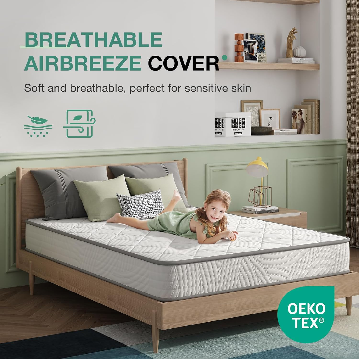 8-Inch Twin Hybrid Mattress for Back Pain Relief & Comfort, CertiPUR-US Certifie