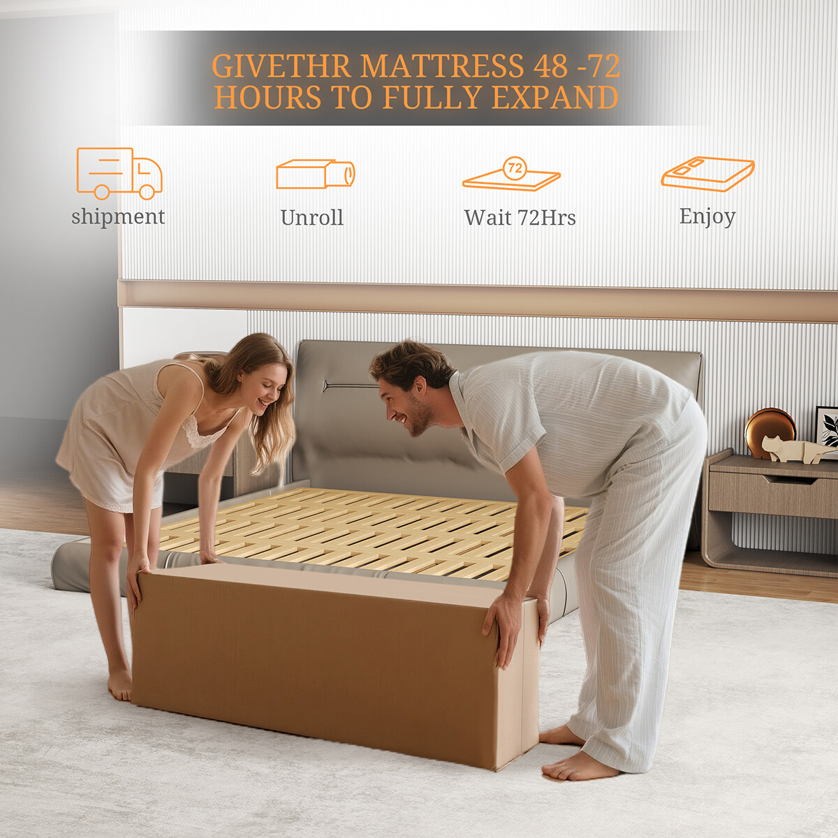 12″14″ Mattress in a Box Hybrid Spring Gel Memory Foam Twin Full Queen King Size