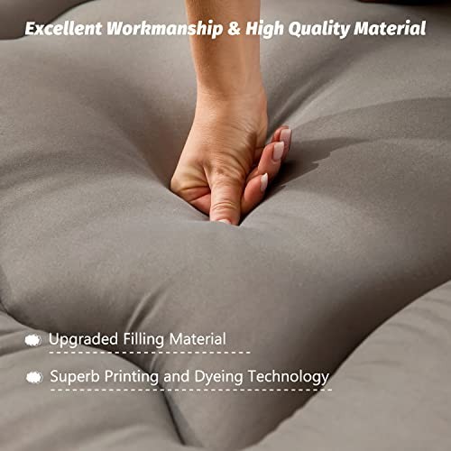MAXYOYO Japanese Futon Floor Mattress King 78x80In 4-In Foldable Grey