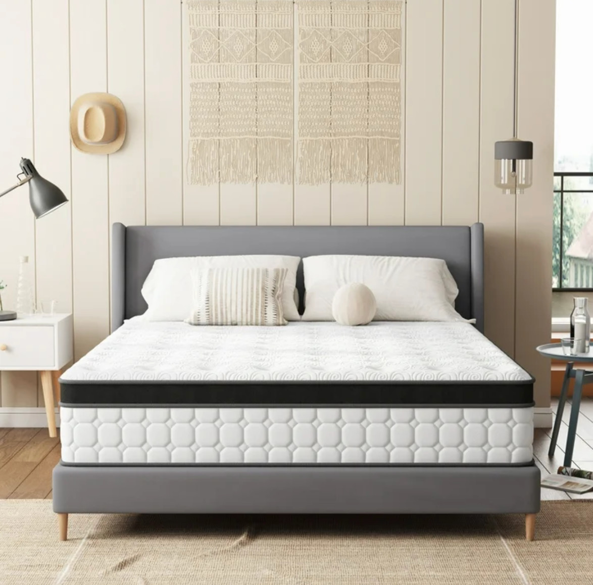 12in King Gel Memory Foam Hybrid Mattress Medium Firm Bed Colchon King Cama USA