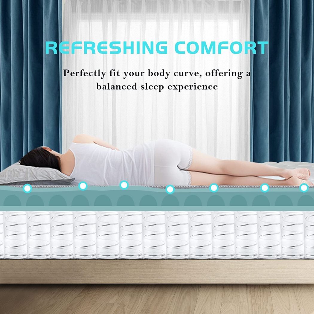 12″ 14″ Mattress Twin Full Queen King Size Medium Firm 7-Zone Pocket Spring Bed