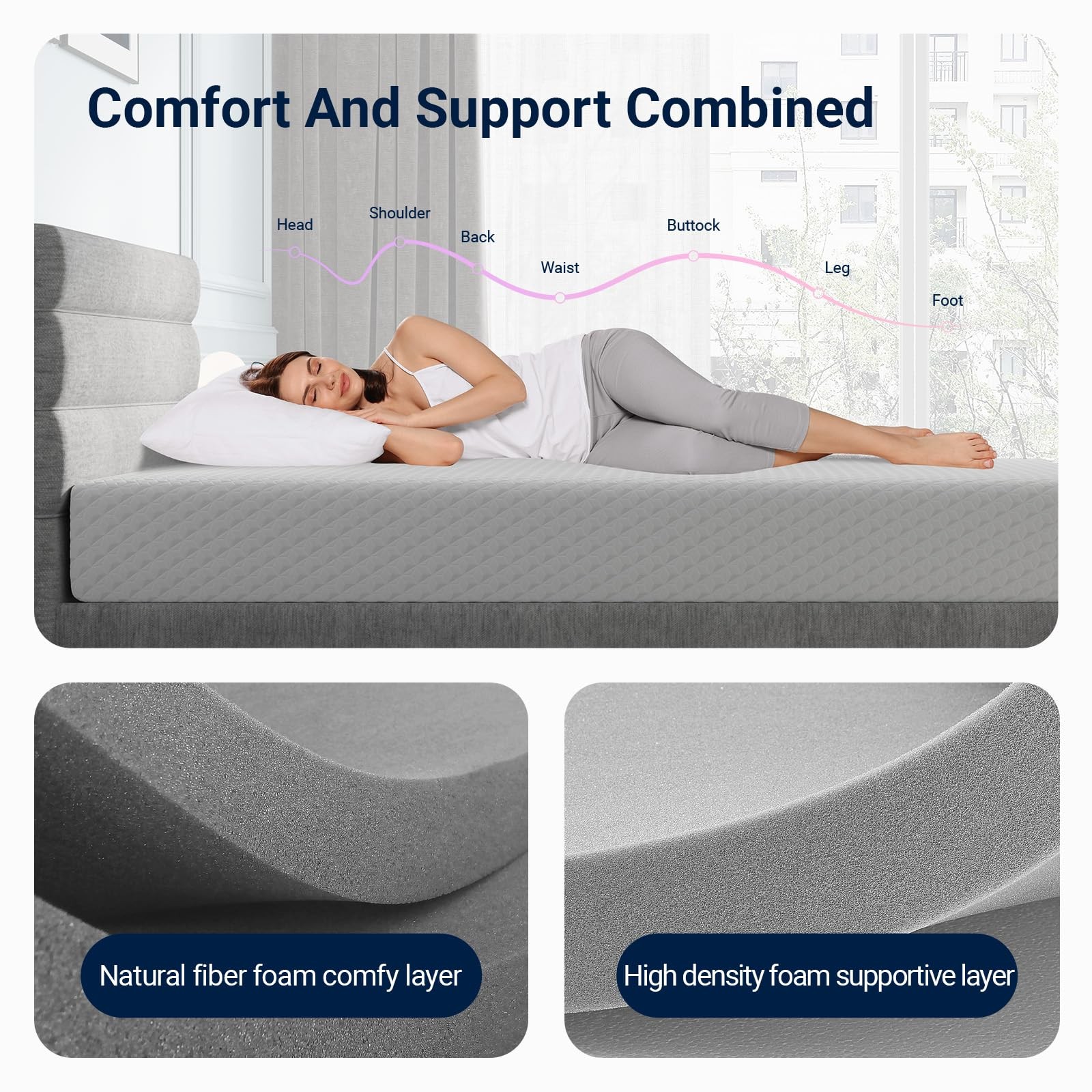Avenco Twin Size Mattress 8 Inch, Memory Foam Twin Mattress in a Box for Comfort
