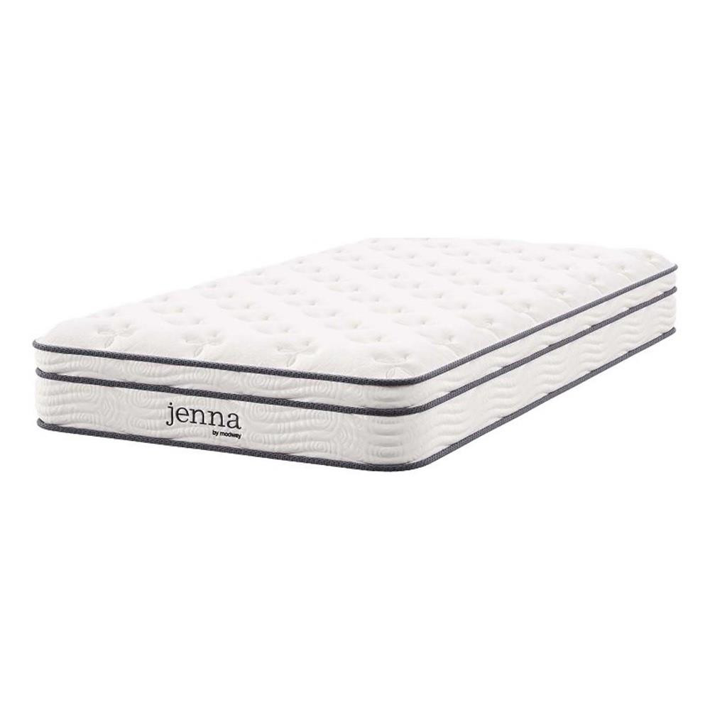 Modway Jenna 8″ Modern Innerspring and Foam Twin Mattress in White