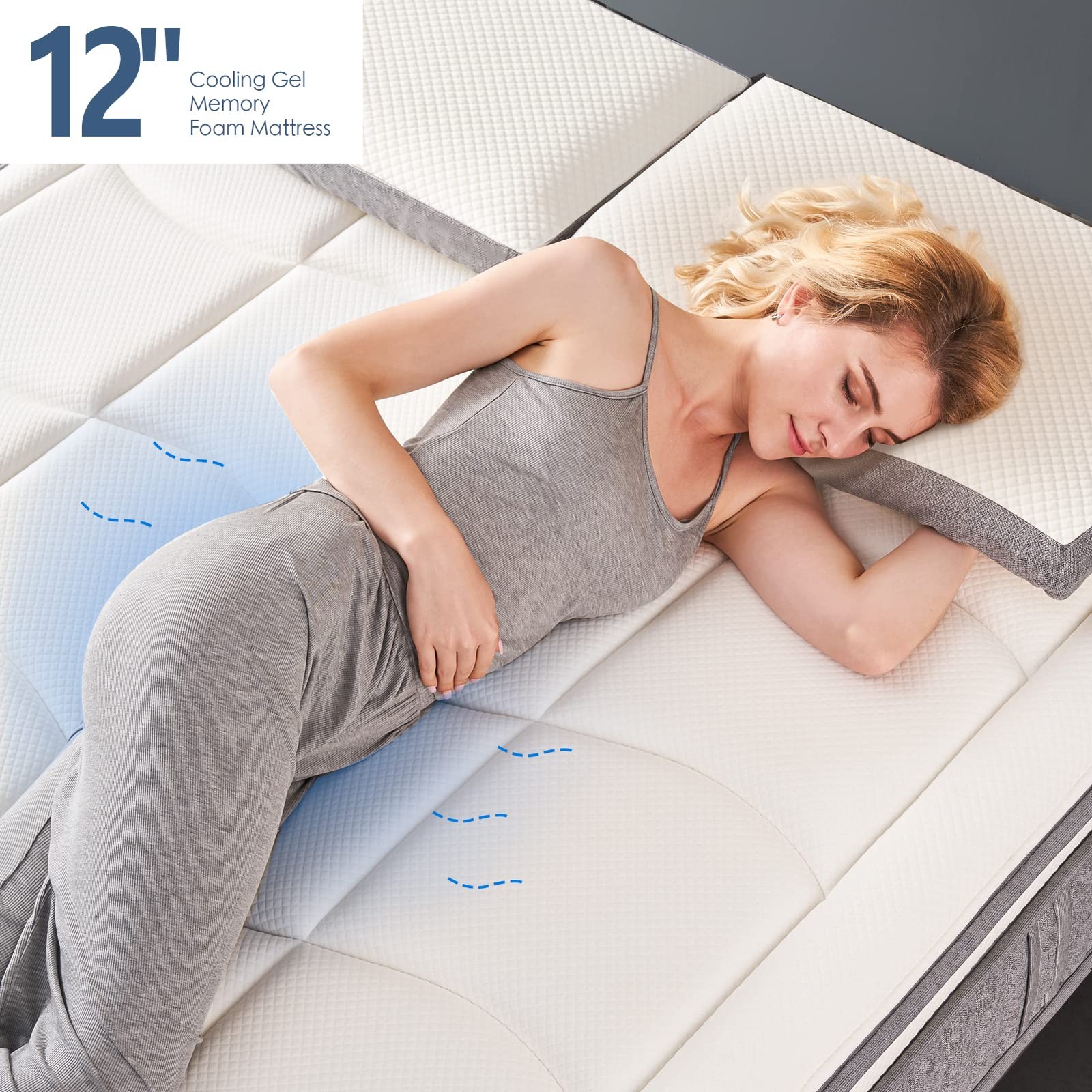 DIGLANT Queen Hybrid Mattress, 12 Inch Euro Top Gel Memory Foam with Pocket S…