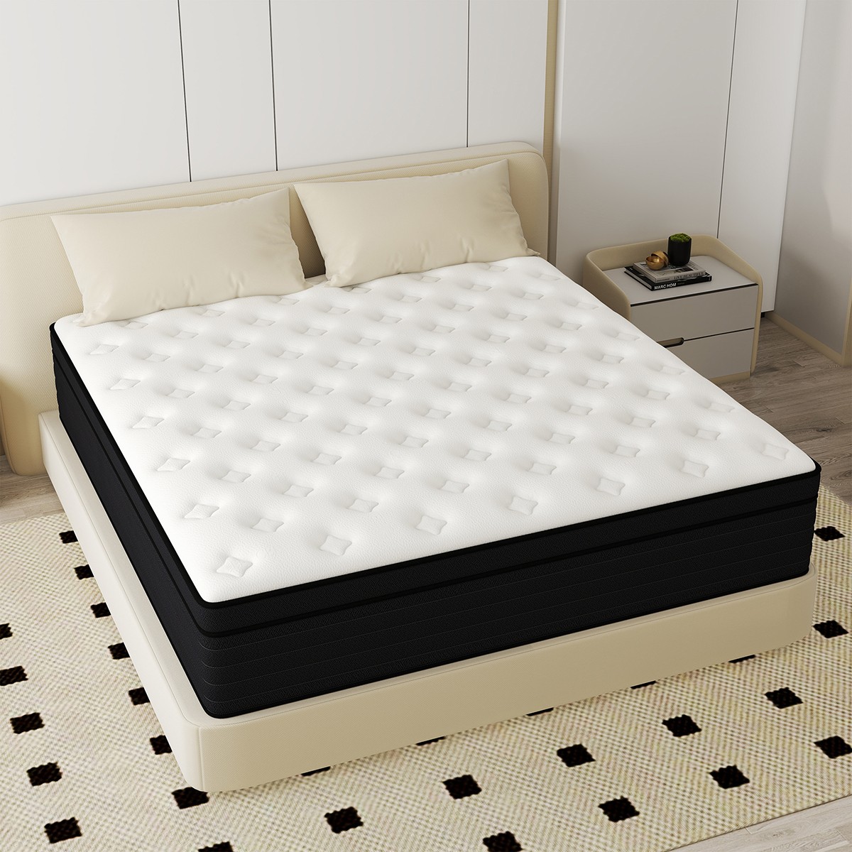 10/12/14 Inch Twin Full Queen King Mattress Hybrid Spring Memory Foam Bed in box