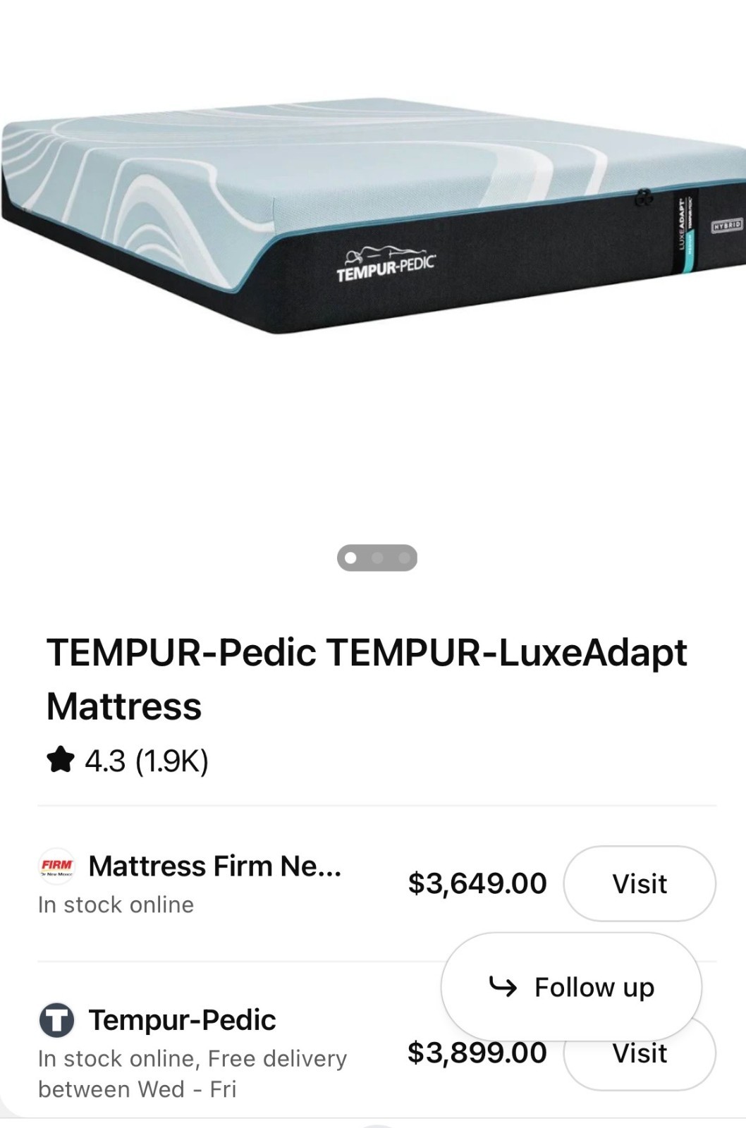 Tempur-Pedic LuxeAdapt 2.0 Medium Hybrid Queen Mattress