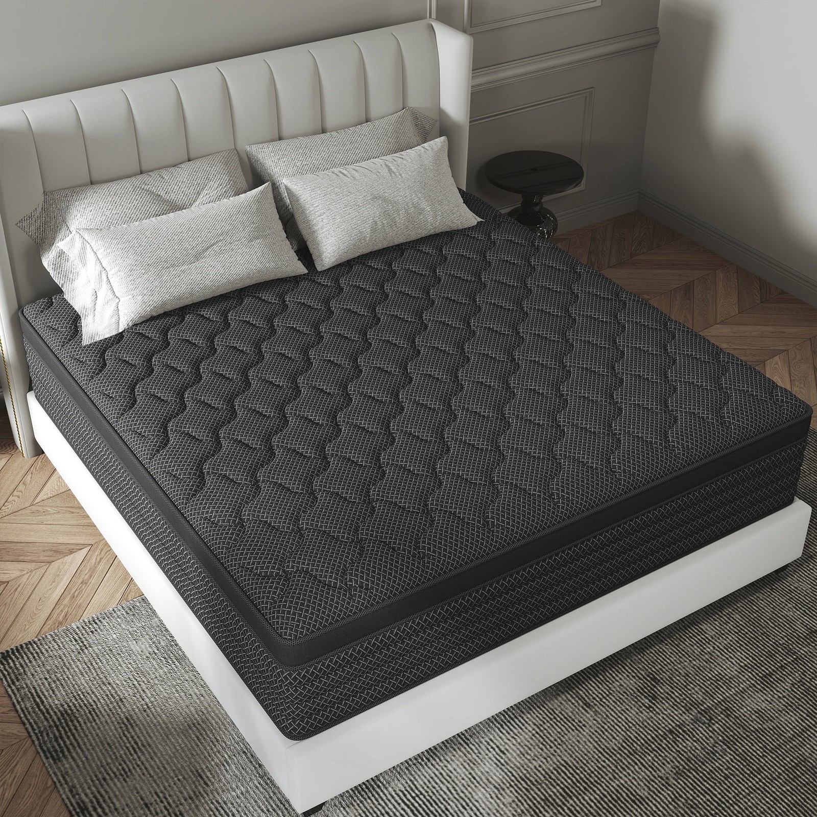 Kviwasha 12 Inch Queen Hybrid Mattress, Pocket Innerspring, Cooling Gel Memory