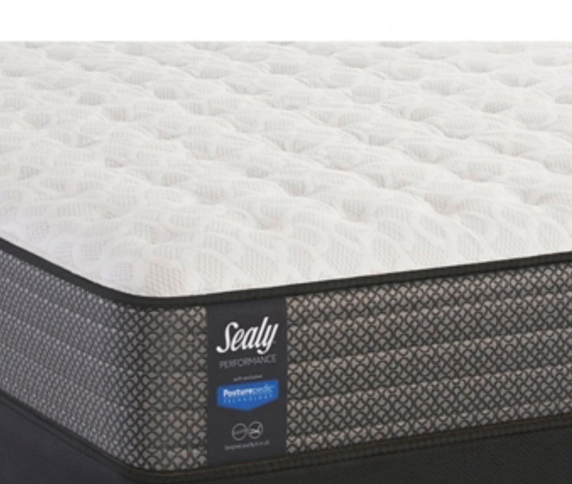 Sealy Performance Mattress Posturepedic Technology Geometric White Gray Black