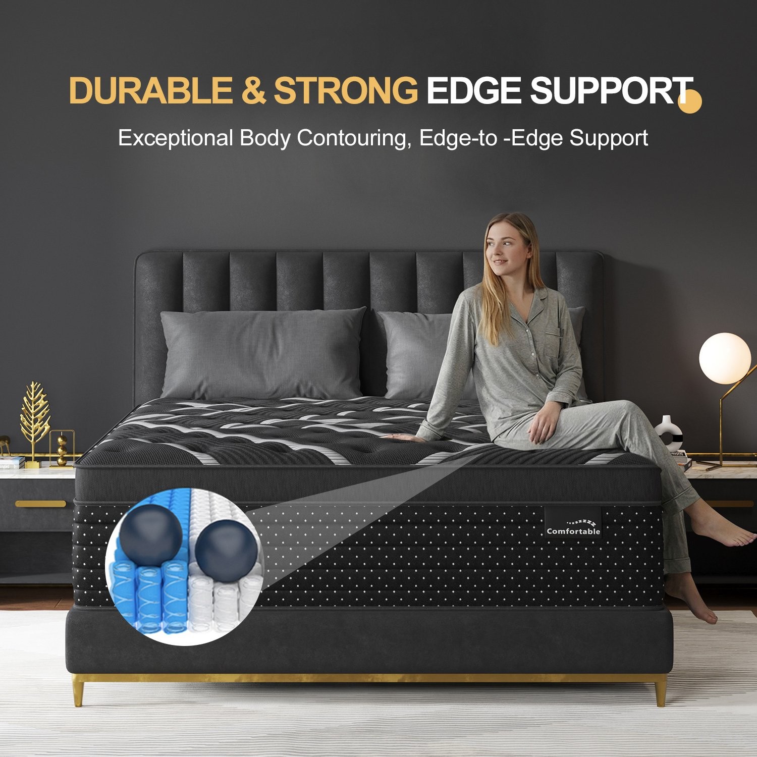 14″Twin Full Queen King Size Gel Memory Foam Hybrid Spring Mattress In A Box