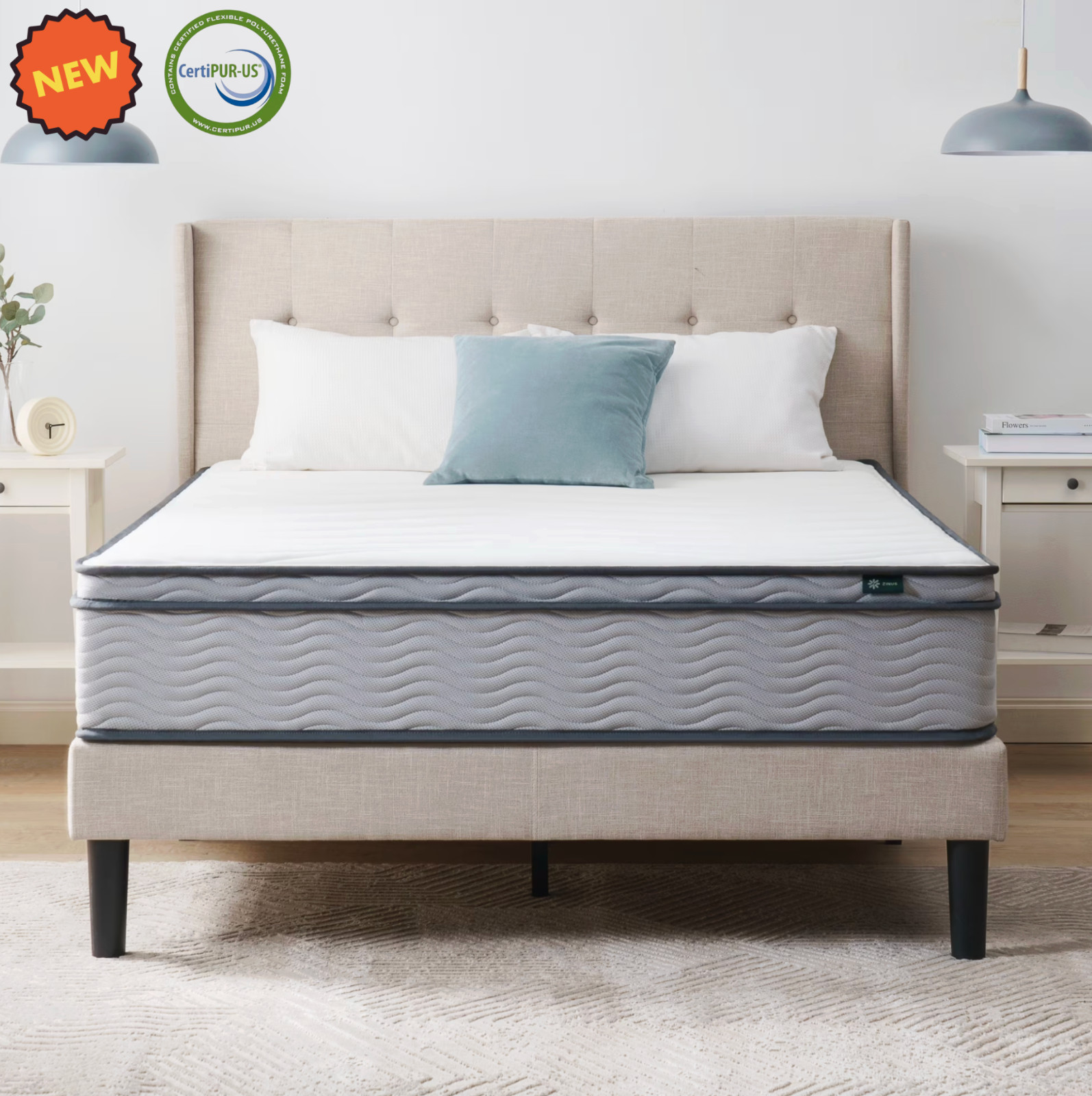 10″ Colchon QUEEN Innerspring Foam Cama Queen Mattress Medium Euro Top NEW