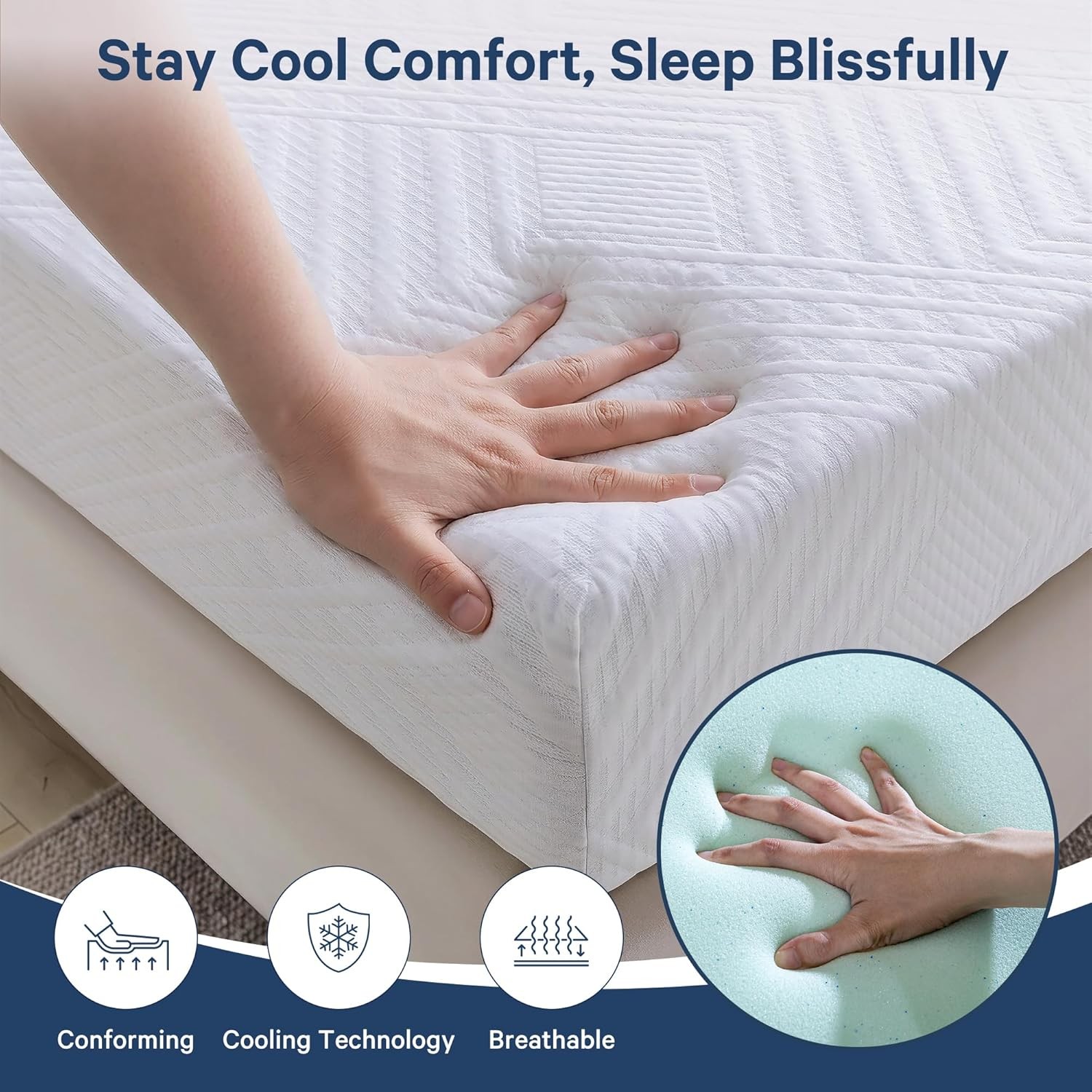 Twin Mattress, 5 Inch Twin Size Gel Memory Foam Mattress in a Box with Medium Fi