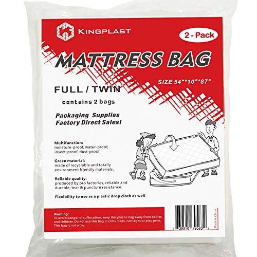 K Mattress Bags for Moving and Storage, Twin/Full Size 54-Inch by 87-Inch