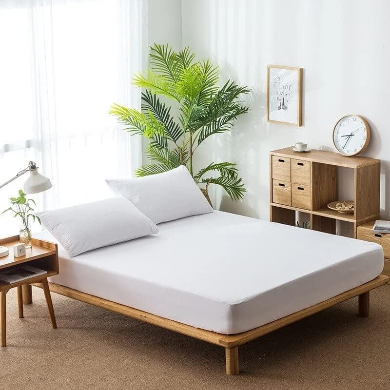 Comfort Beddings 100% Organic Cotton Mattress Protector Queen Queen, White