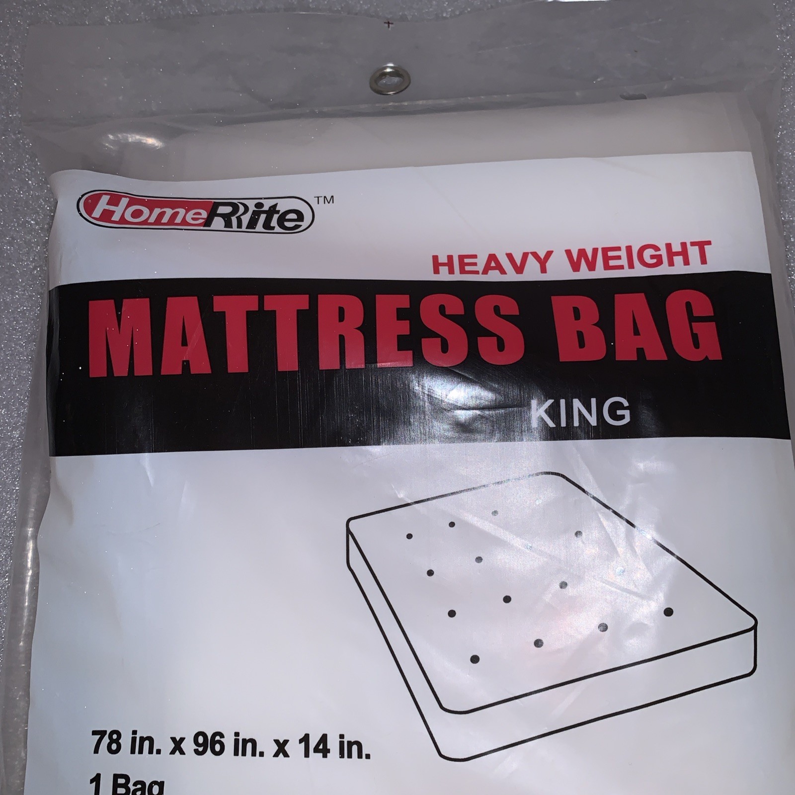 HomeRite Mattress Bag Heavy Weight 78” X 96” X 14” KING SIZE One ( 1 ) Bag